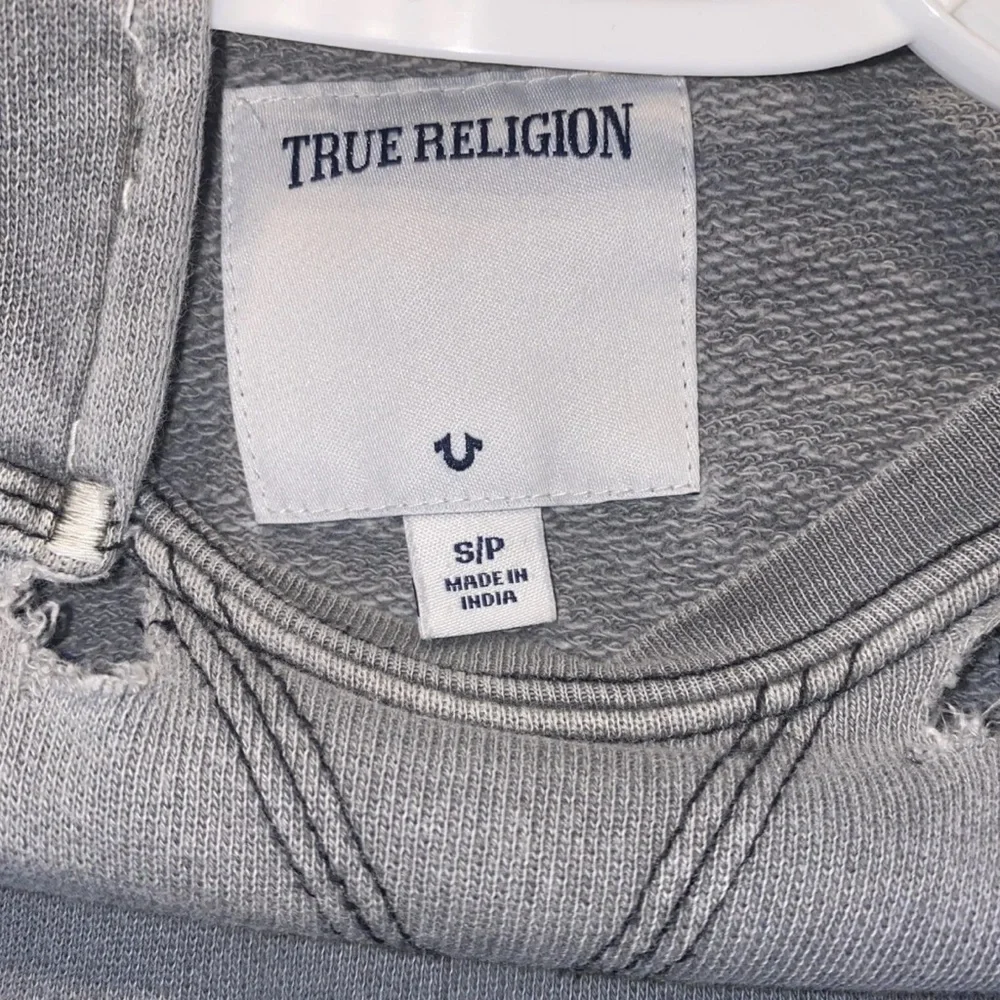 TRUE RELIGION Hoodie‎ Mens Sz Small Sleeveless Workout Sweatshirt Gym Training